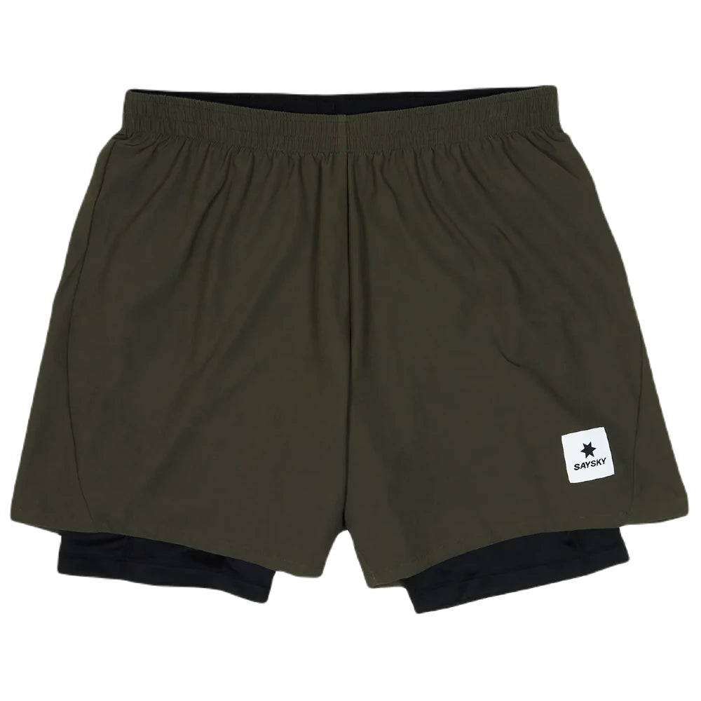 SAYSKY Pace 2 in 1 Shorts 5" - Green - Endurance Sport