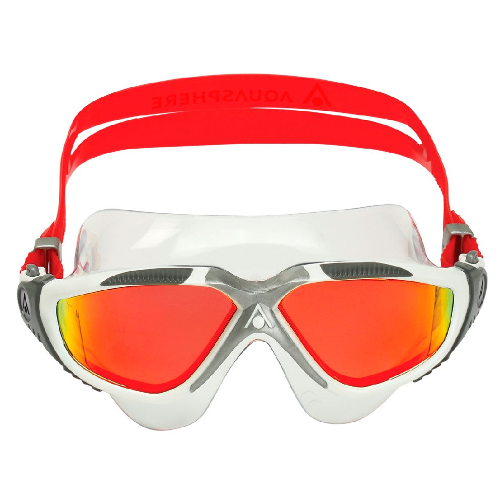 AquaSphere Vista - White/Grey - Mirror Red Lens - Endurance Sport
