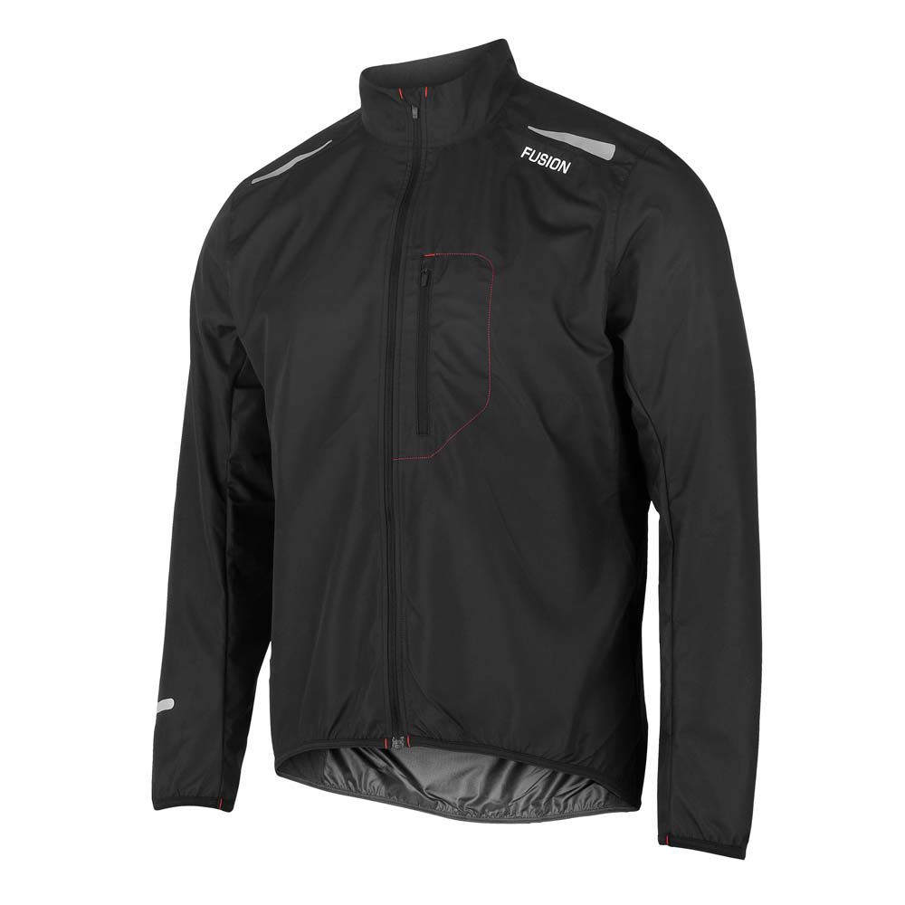 fusion Mens S1 run jacket Black front WEB