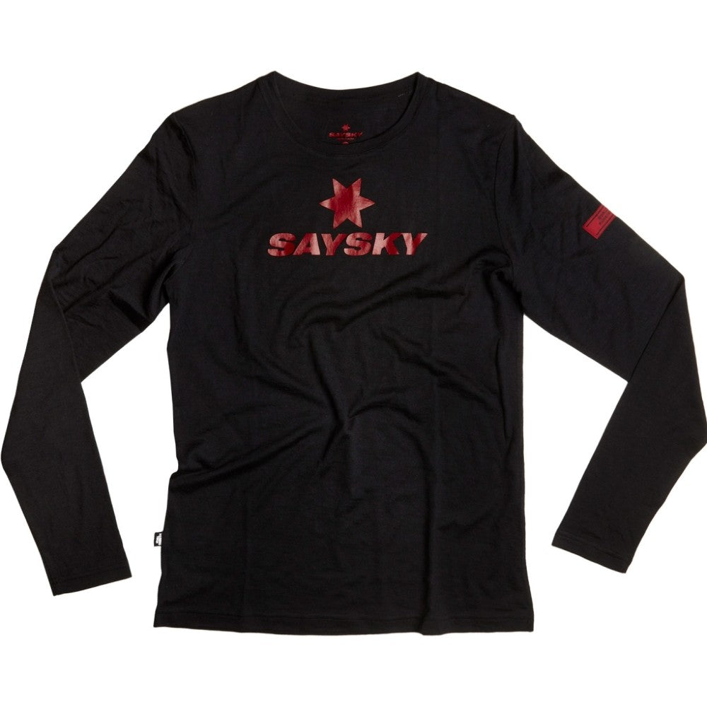 Saysky Classic Merino Base 150 LS - Black/Red Dahlia - Endurance Sport