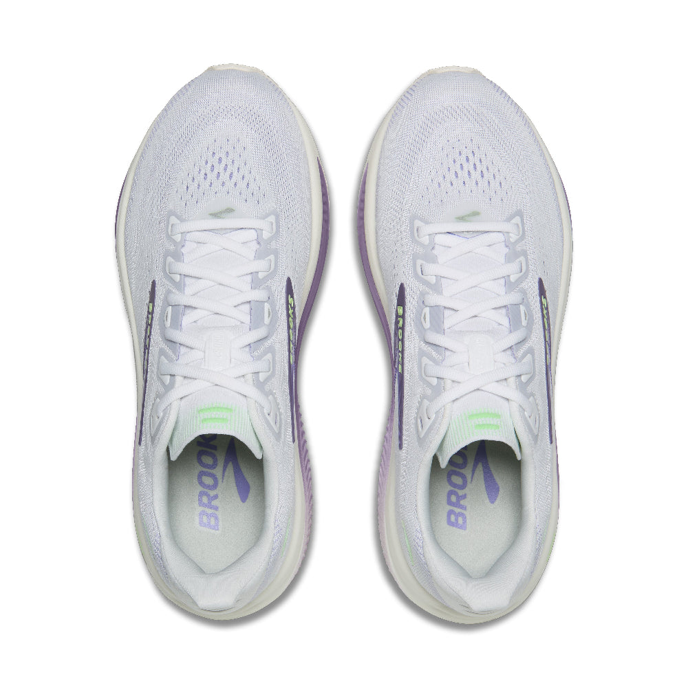 Brooks Ghost 18 Dame - White/Purple Hebe/Green - Endurance Sport