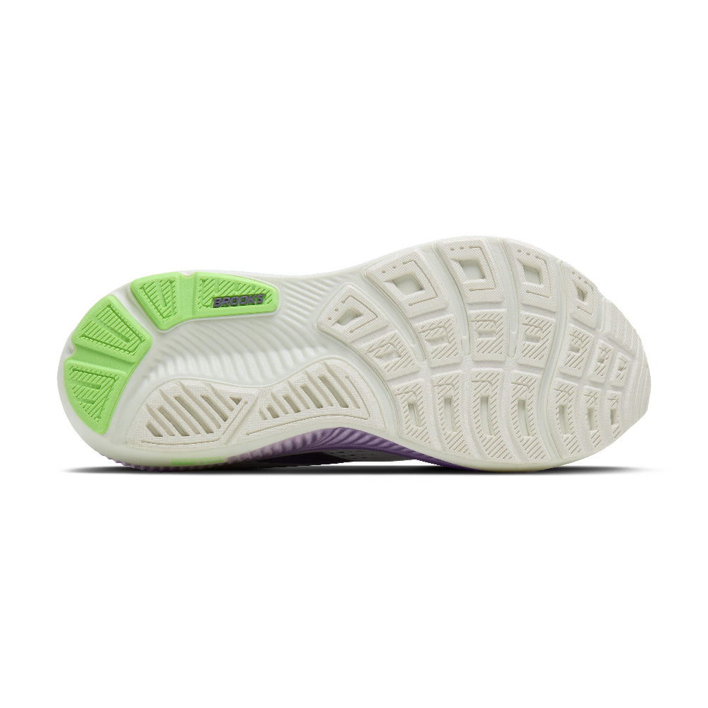 Brooks Ghost 18 Dame - White/Purple Hebe/Green - Endurance Sport