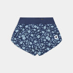 Blue floral shorts on a white background