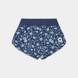 Blue floral shorts on a white background