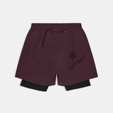SAYSKY Pace 2 in 1 Shorts 5" - Burgundy