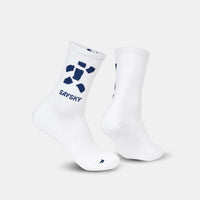 Saysky Combat High Socks - White: Checks of Edo