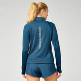 Brooks Womens Thermal Reflective 1/4 Zip - Indigo Reflective