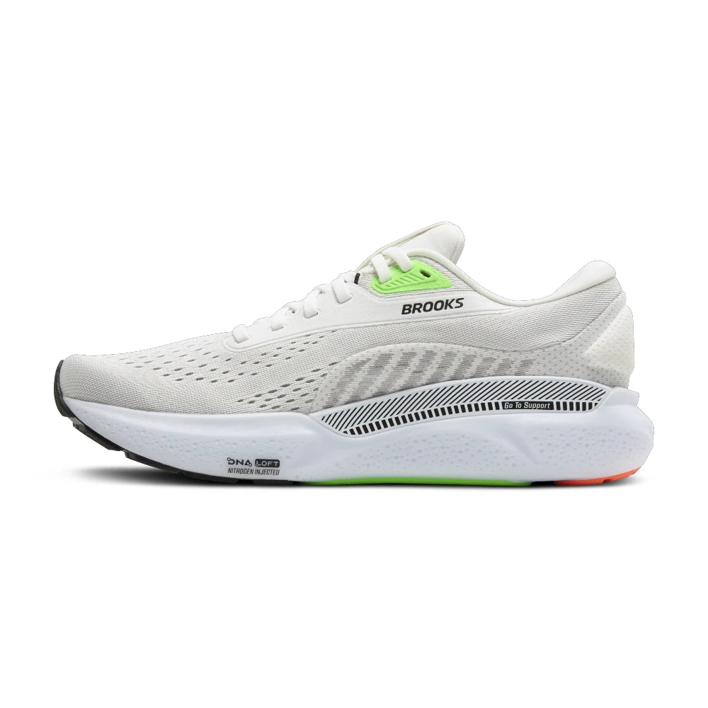 Brooks Mens Adrenaline GTS 24 - White/Gecko/Atomizer - Endurance Sport
