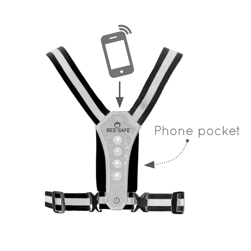 Bee Sport LED Harness USB - Silver - Endurance Sport