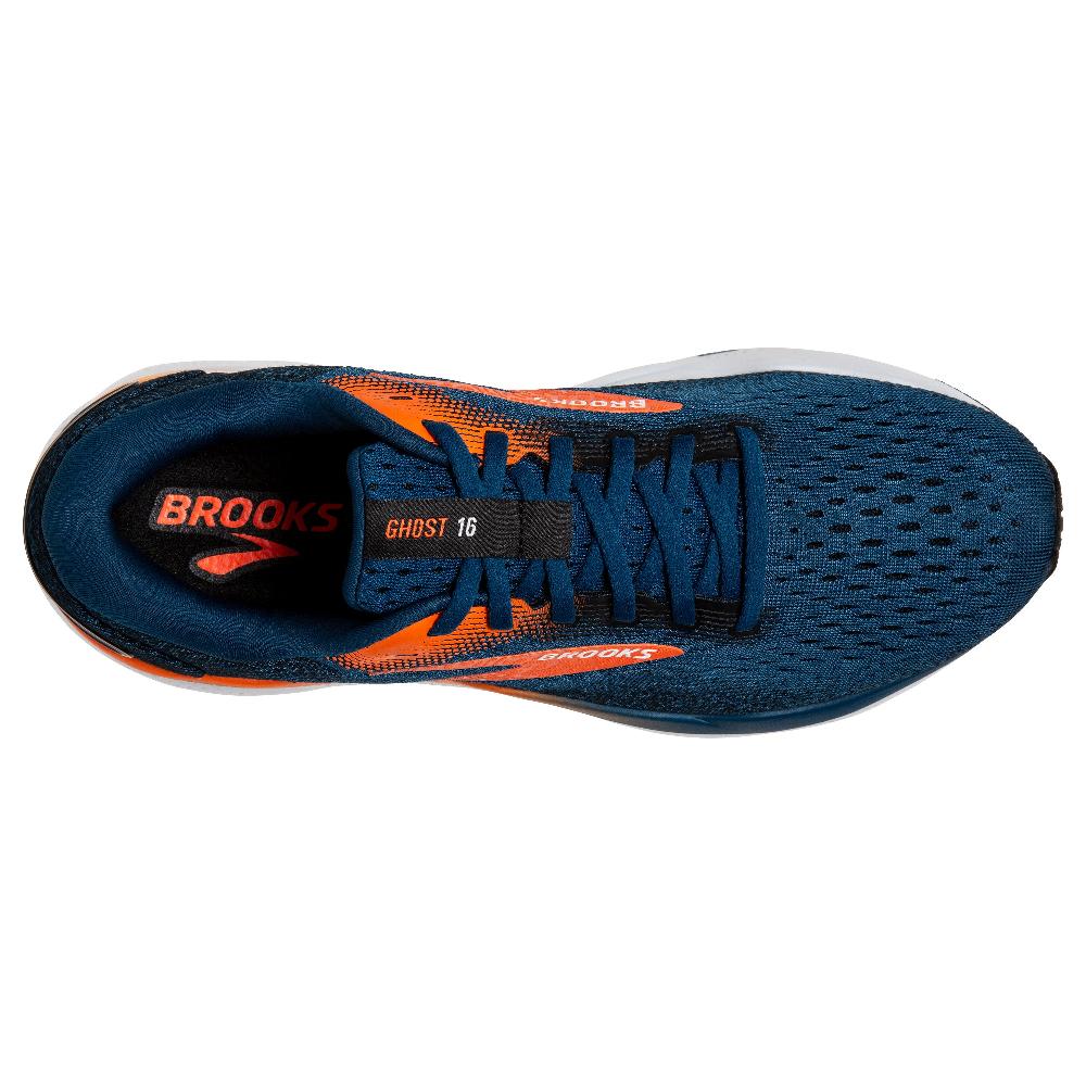 Brooks Ghost 16 Herre Blue Opal/Black Nasturtium set oven fra