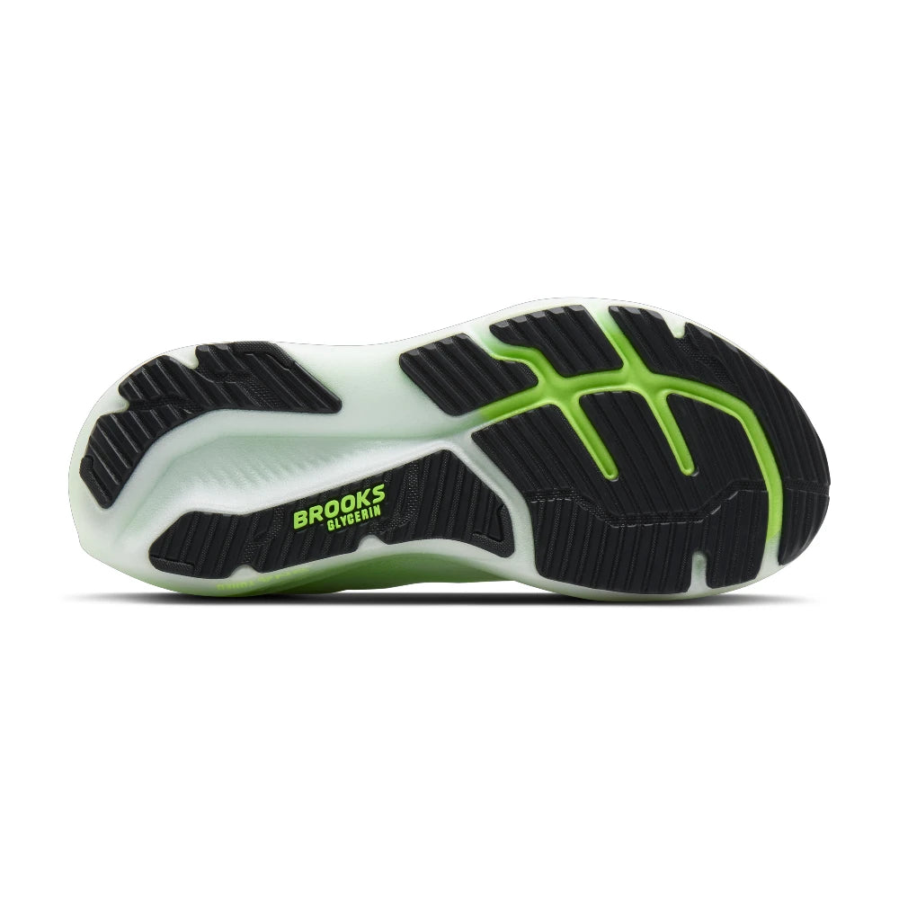 Brooks Glycerin 23 Herre - White/Phantom/Green Gecko - Endurance Sport