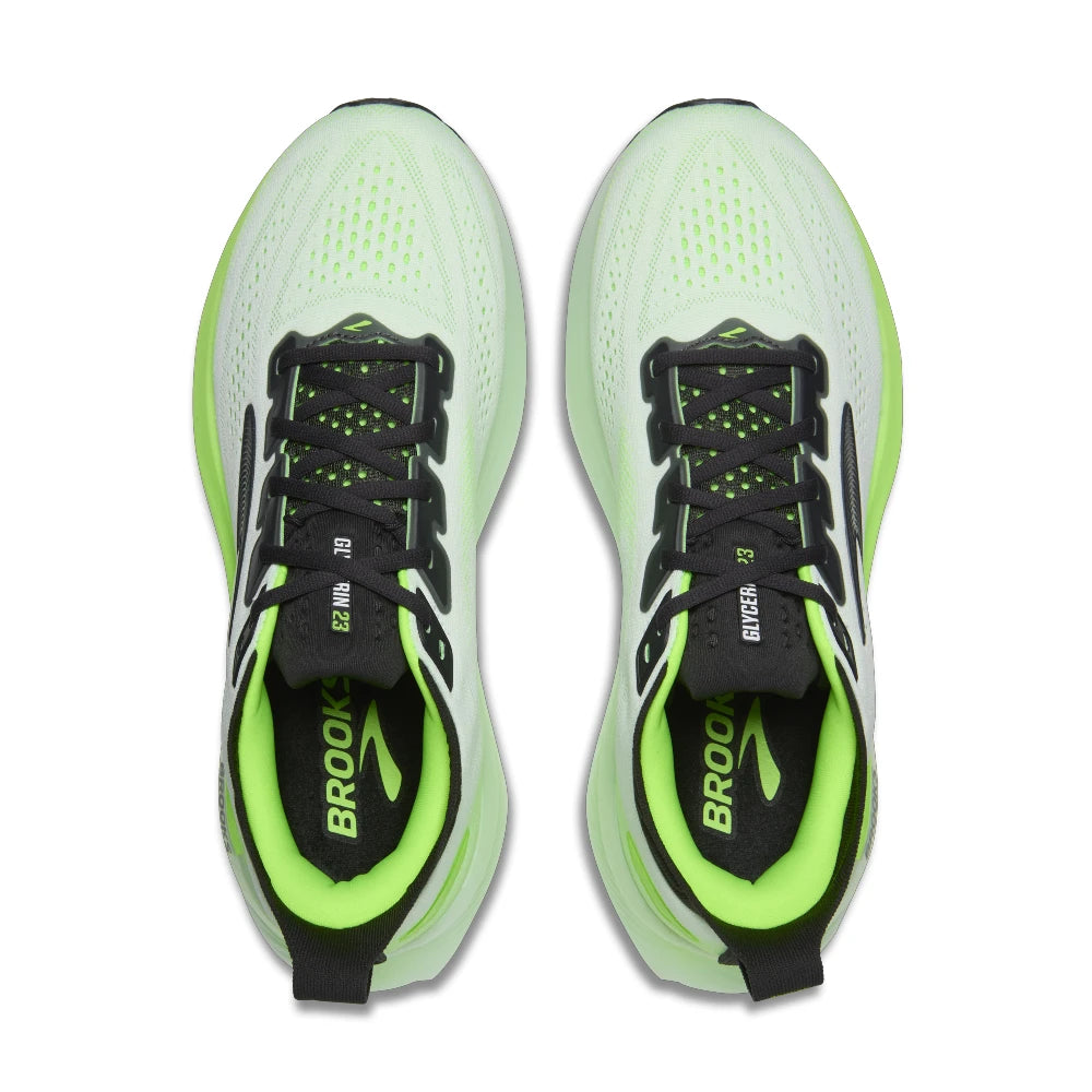 Brooks Glycerin 23 Herre - White/Phantom/Green Gecko - Endurance Sport