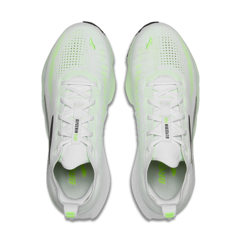 Brooks Glycerin Flex Herre - White/Green Gecko/Phantom - Endurance Sport