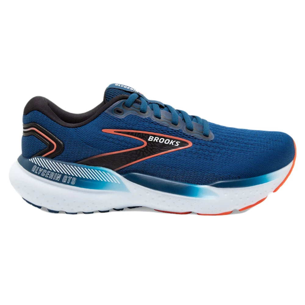 Brooks Glycerin GTS 21 Herre - Blue Opal/Black/Nasturtium set fra siden