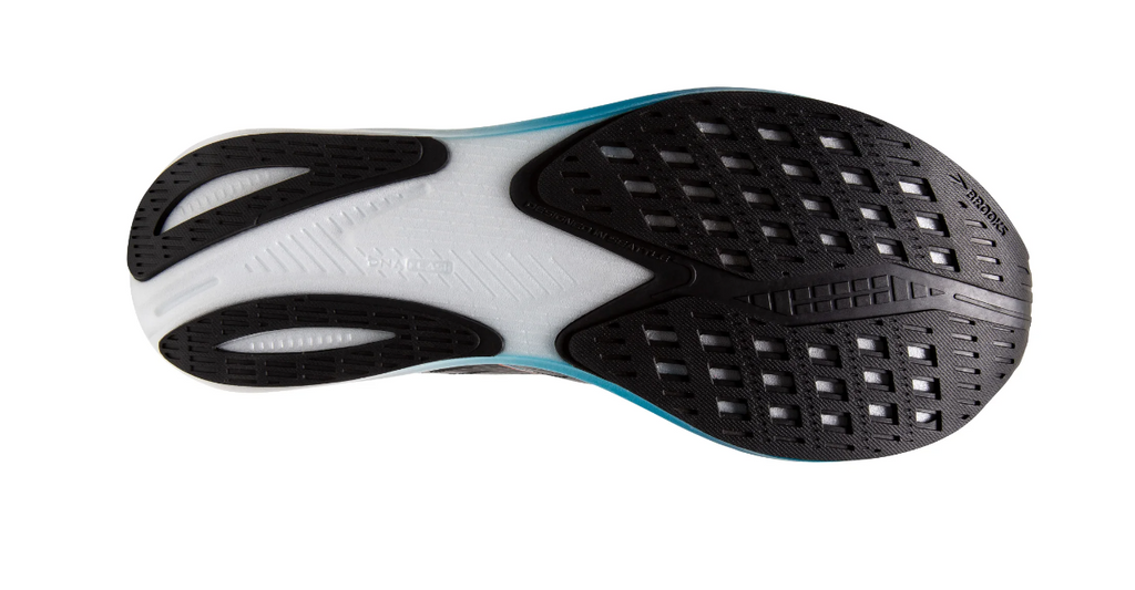 Brooks Hyperion Tempo Herre - Grey/Atomic Blue/Scarlet set fra bunden