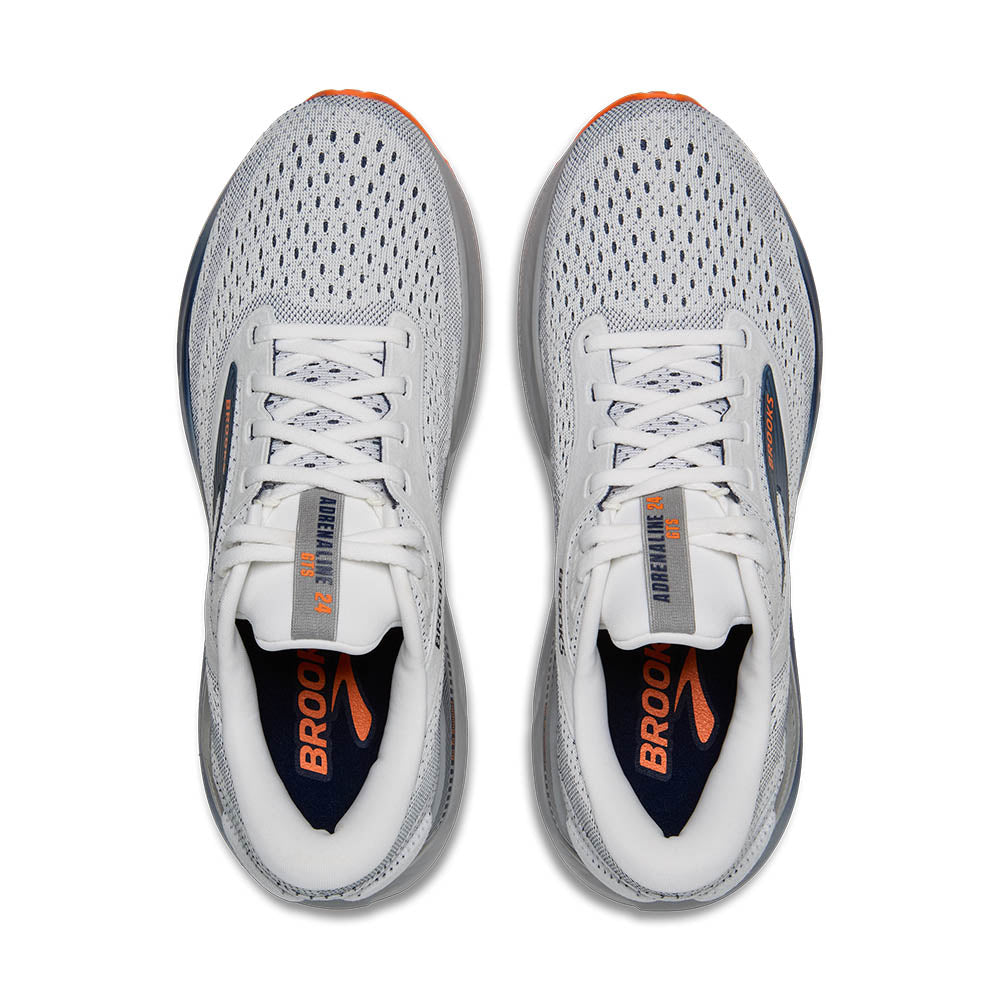 Brooks Mens Adrenaline GTS 24 - White/Peacoat/Alloy set ovenfra