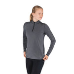 FUSION Wms C3 Zip Neck - Dark Grey - Endurance Sport