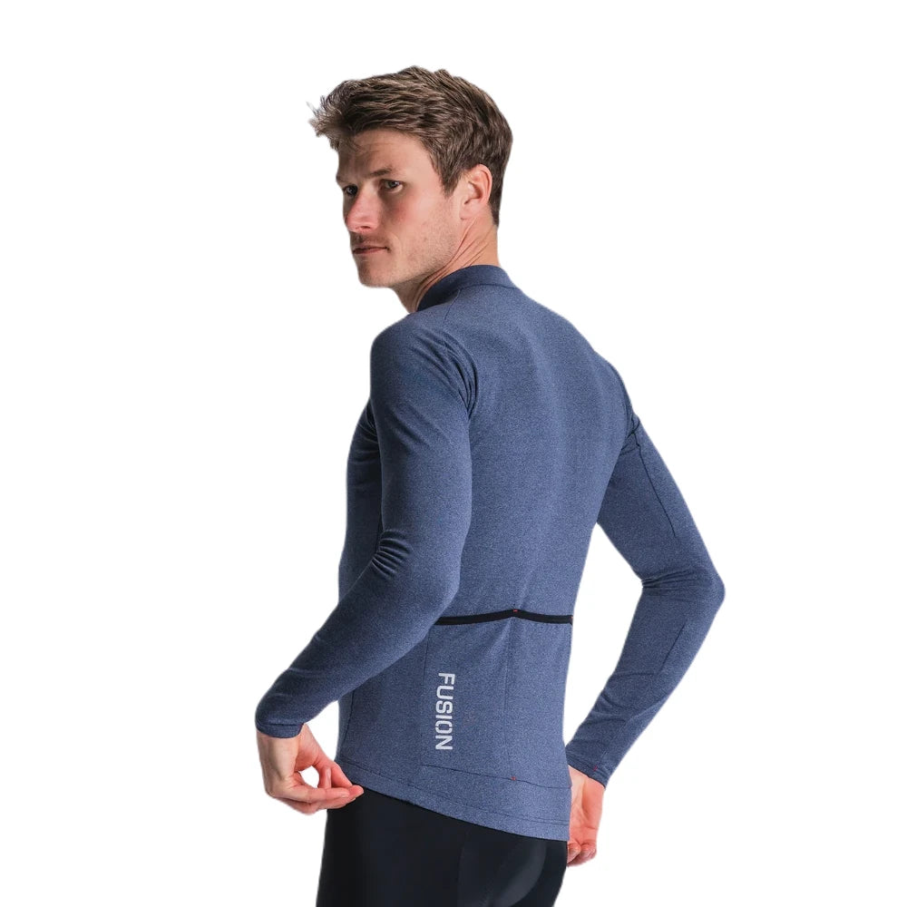 Fusion Mens Light LS Cycling Jersey - Night Blue - Endurance Sport
