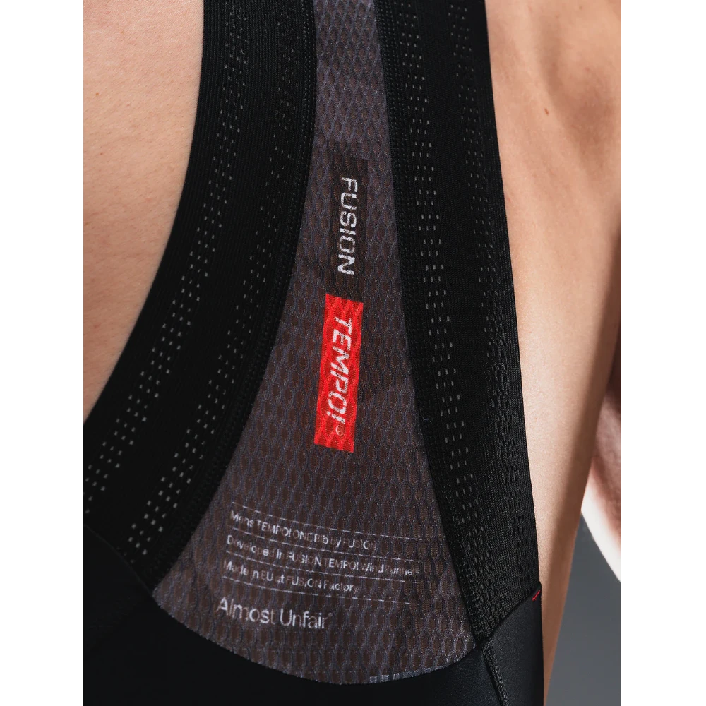 Fusion Mens TEMPO! ONE Bib Shorts - Black - Endurance Sport