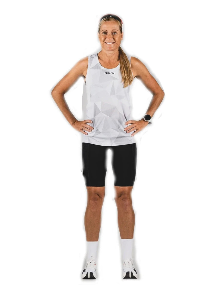 Fusion TEMPO! Run Singlet - White/Grey set fra fronten