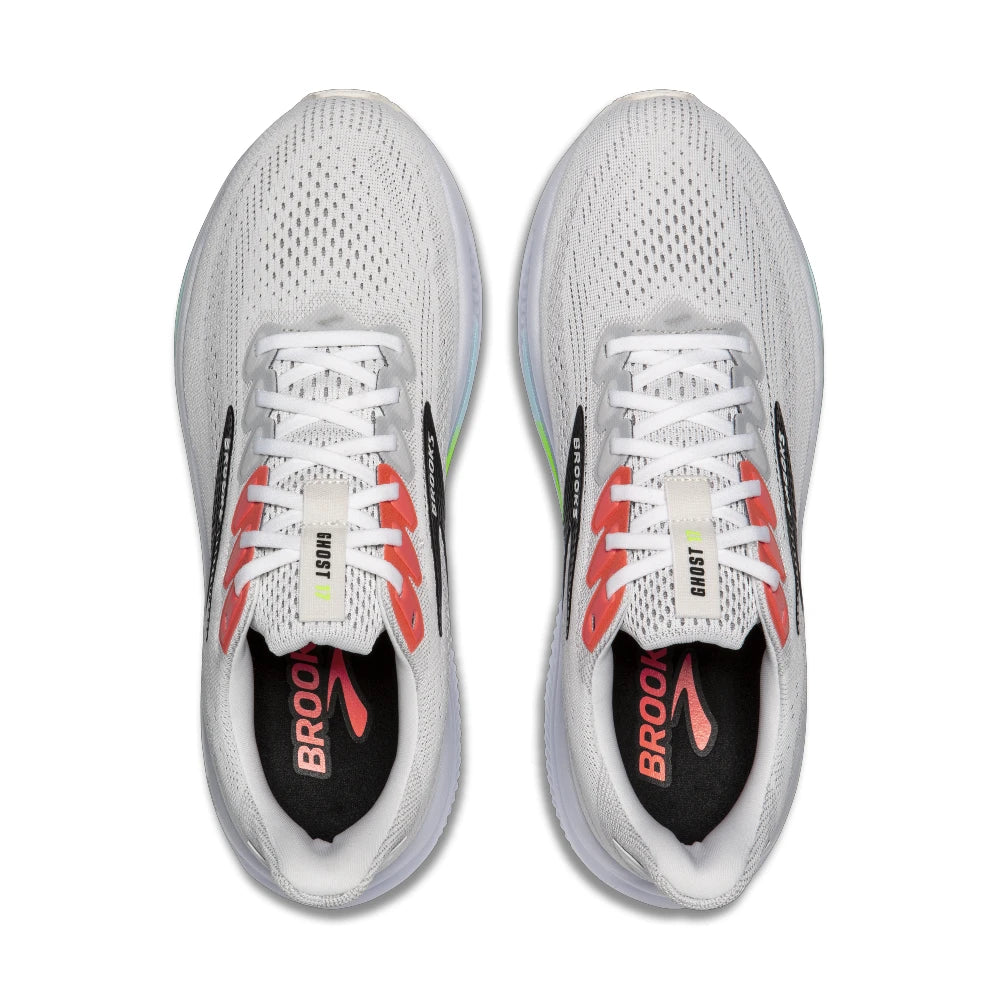 Brooks Ghost 17 Herre - White/Pink Clay/Gecko - Endurance Sport