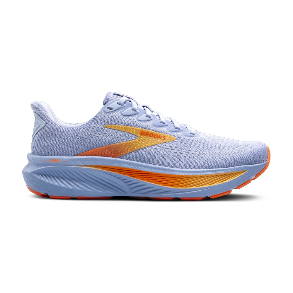 Brooks Ghost 17 Dame - Blue Heron/White/Orange - Endurance Sport