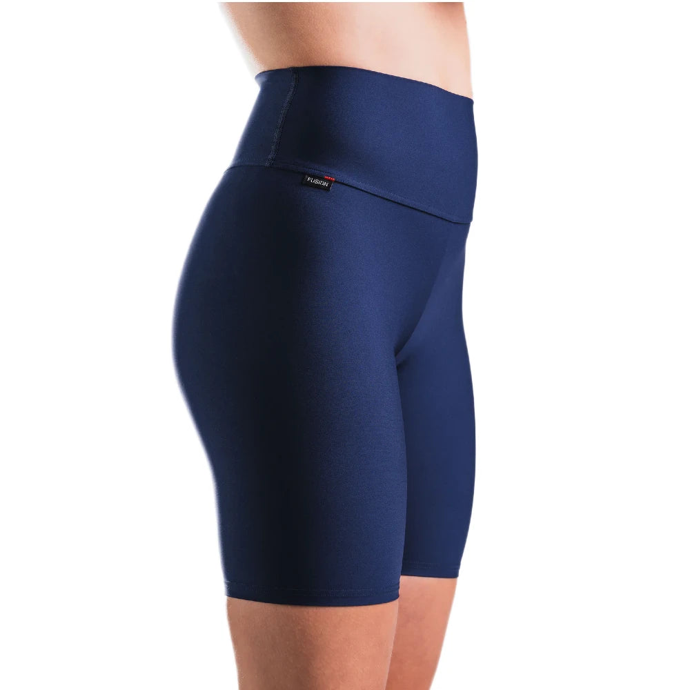 FUSION Womens High Rise Short Tights - Night Blue - Endurance Sport