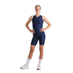FUSION Womens High Rise Short Tights - Night Blue - Endurance Sport