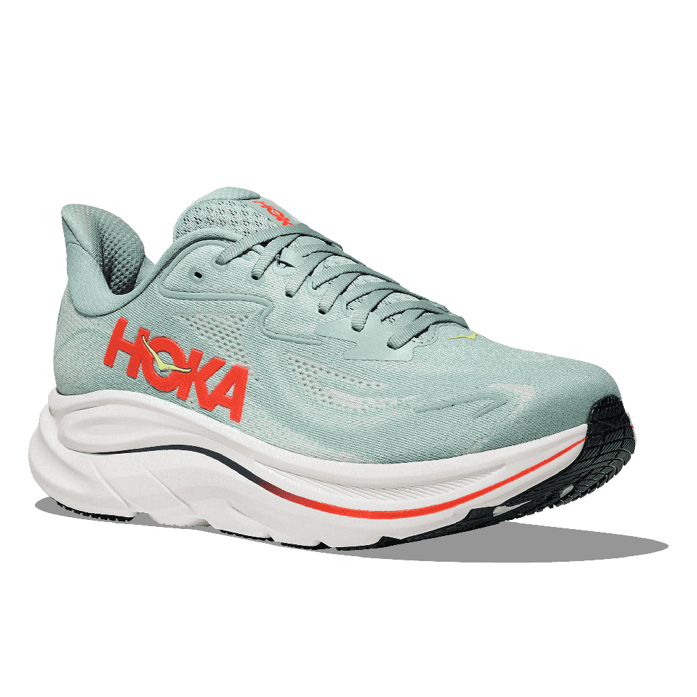 Hoka Clifton 10 Herre - Sage/Neon Flame - Endurance Sport