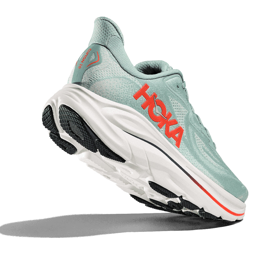 Hoka Clifton 10 Herre - Sage/Neon Flame - Endurance Sport