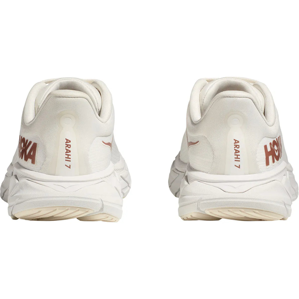 Hoka Arahi 7 Dame - Blanc de Blanc/Rose Gold set bagfra