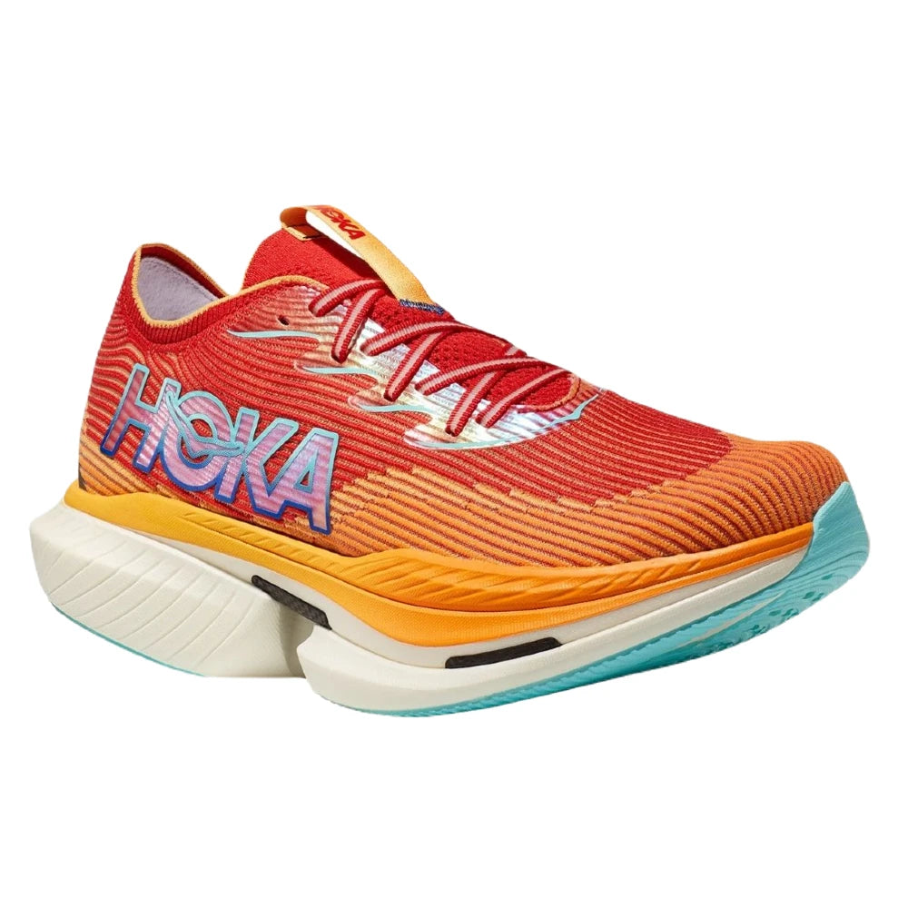 Hoka Cielo X1 - Racepack Cerise/Solar Flare set fra fronten