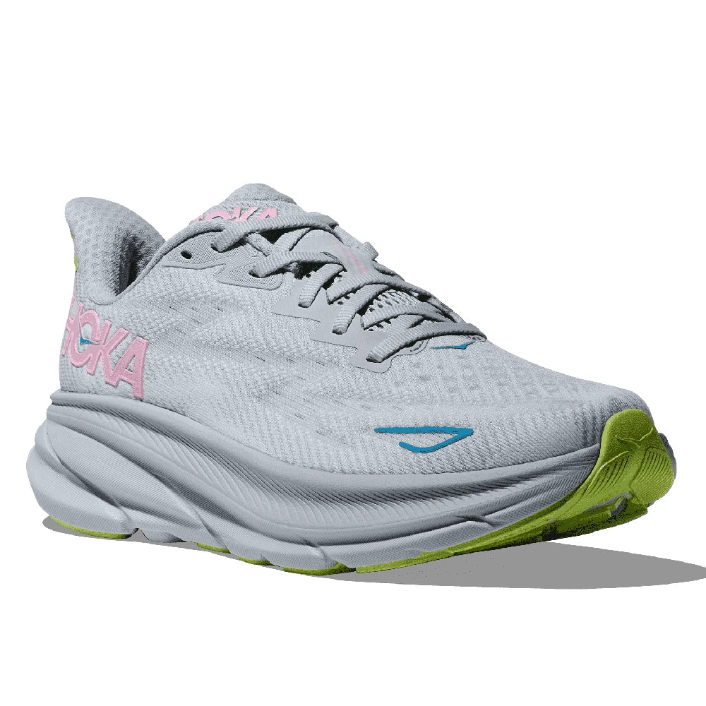 Hoka Clifton 9 Dame - Gull/Sea Ice set fra fronten