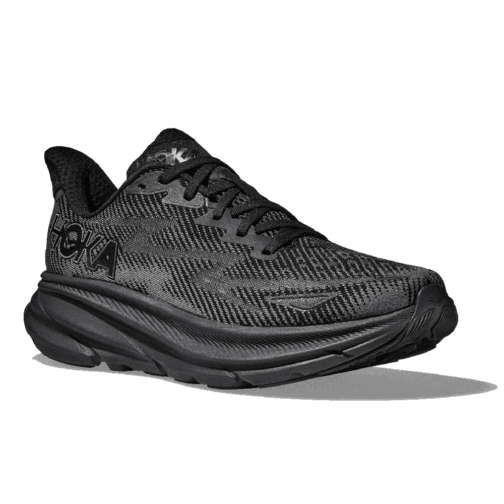 Hoka Clifton 9 Herre - Black / Black set fra fronten