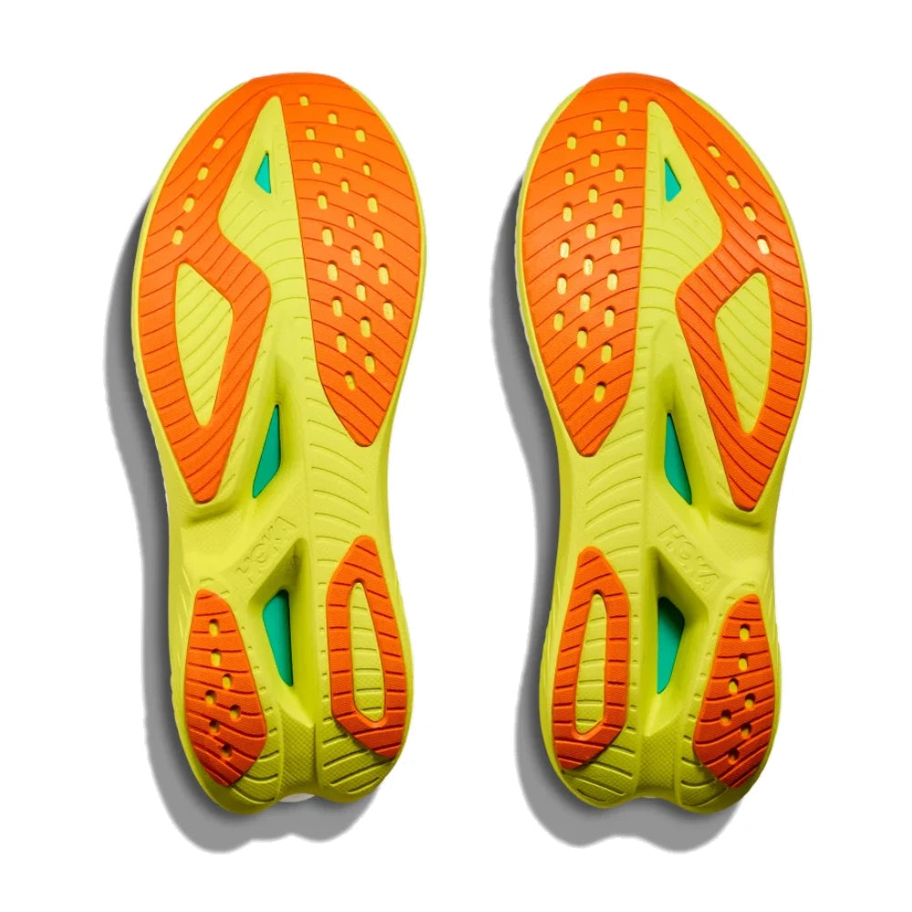 Hoka Mach X2 Herre - Frost / Citrus set fra bunden