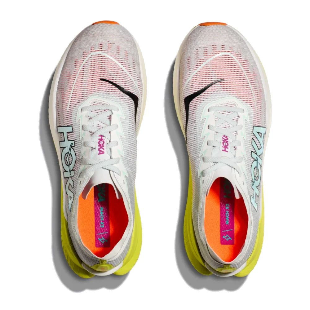 Hoka Mach X2 Herre - Frost / Citrus set ovenfra