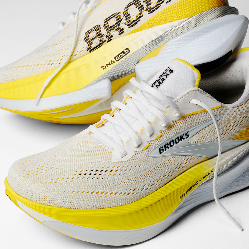 Brooks Hyperion Max 4 Herre - White/Cyber Yellow/Black