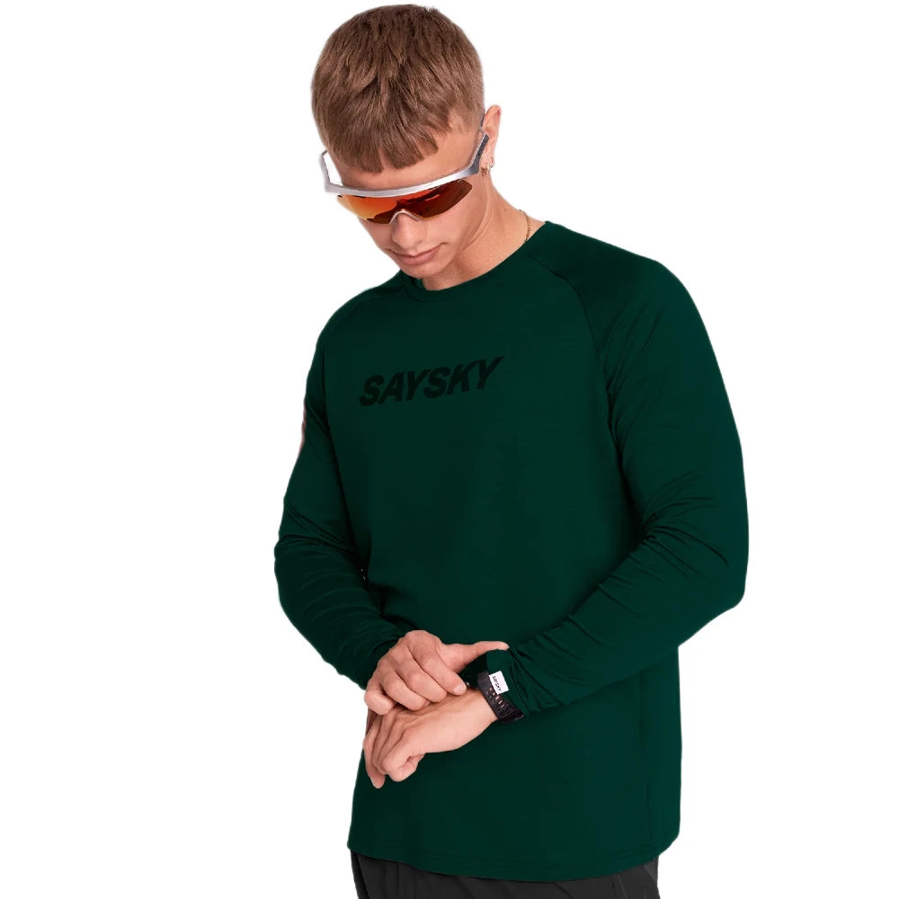 SAYSKY Logo Pace Long Sleeve - Green - Endurance Sport