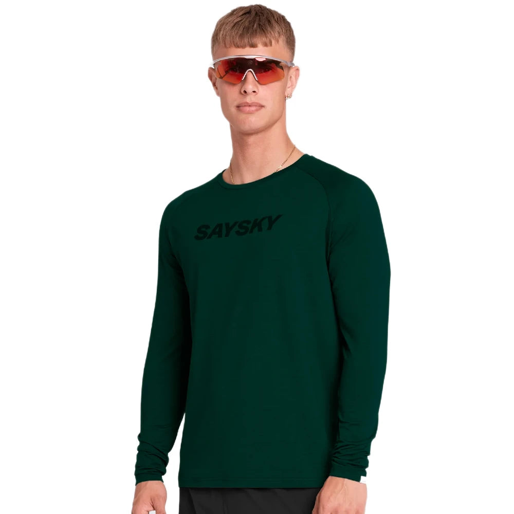 SAYSKY Logo Pace Long Sleeve - Green - Endurance Sport