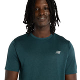 New Balance RC Essential T-Shirt Herre - Medusa Green Heather/Slate Grey - Endurance Sport