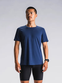 Fusion Mens Tempo One Run T-Shirt - Night Blue