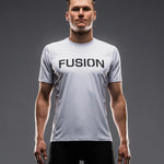 Fusion Mens Tempo T-Shirt - White (logo) - Endurance Sport