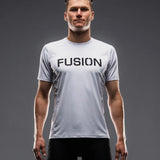 Fusion Mens Tempo T-Shirt - White (logo) - Endurance Sport