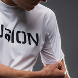 Fusion Mens Tempo T-Shirt - White (logo) - Endurance Sport