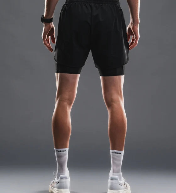 Fusion Mens Tempo! One Run Shorts - Black