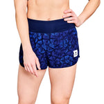 SAYSKY Womens Flower Pace Short 3'' - Blue AOP - Endurance Sport