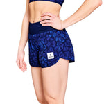 SAYSKY Womens Flower Pace Short 3'' - Blue AOP - Endurance Sport