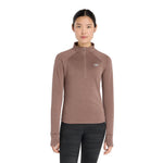 New Balance Athletics Heat Grid 1/2 Zip Dame - Earth Shadow Heather - Endurance Sport