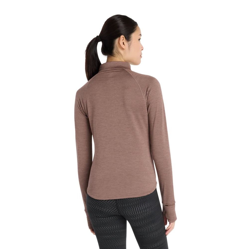 New Balance Athletics Heat Grid 1/2 Zip Dame - Earth Shadow Heather - Endurance Sport