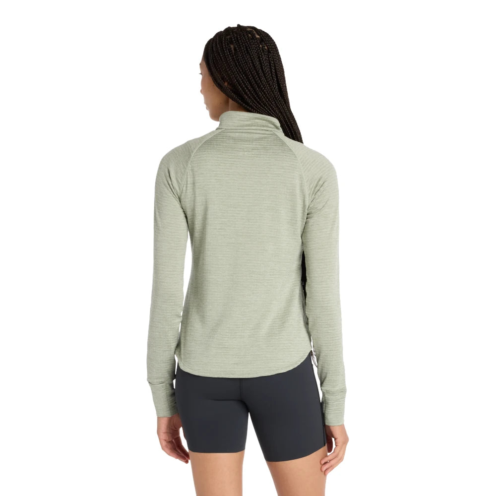New Balance Athletics Heat Grid 1/2 Zip Dame - Garter Snake Heather - Endurance Sport